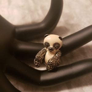 Judith Jack SS marcasite and enamel brooch